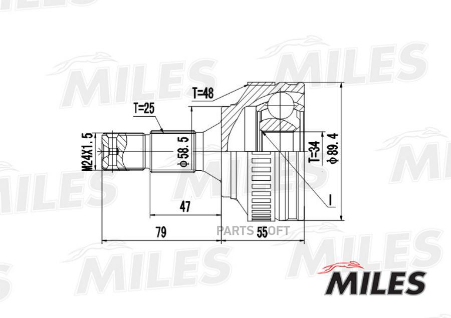 

Шрус Наружный (Авs) MILES ga20055