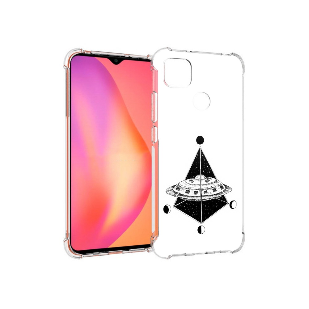 

Чехол MyPads Tocco для Xiaomi Redmi 9C черно белая летающая тарелка (PT152115.265.679), Прозрачный, Tocco