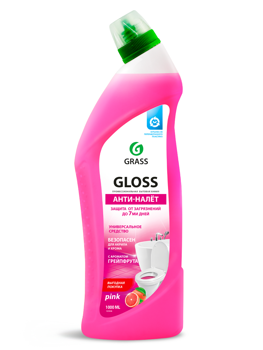 

Чистящий гель для ванны и туалета Grass Gloss pink 1000 мл