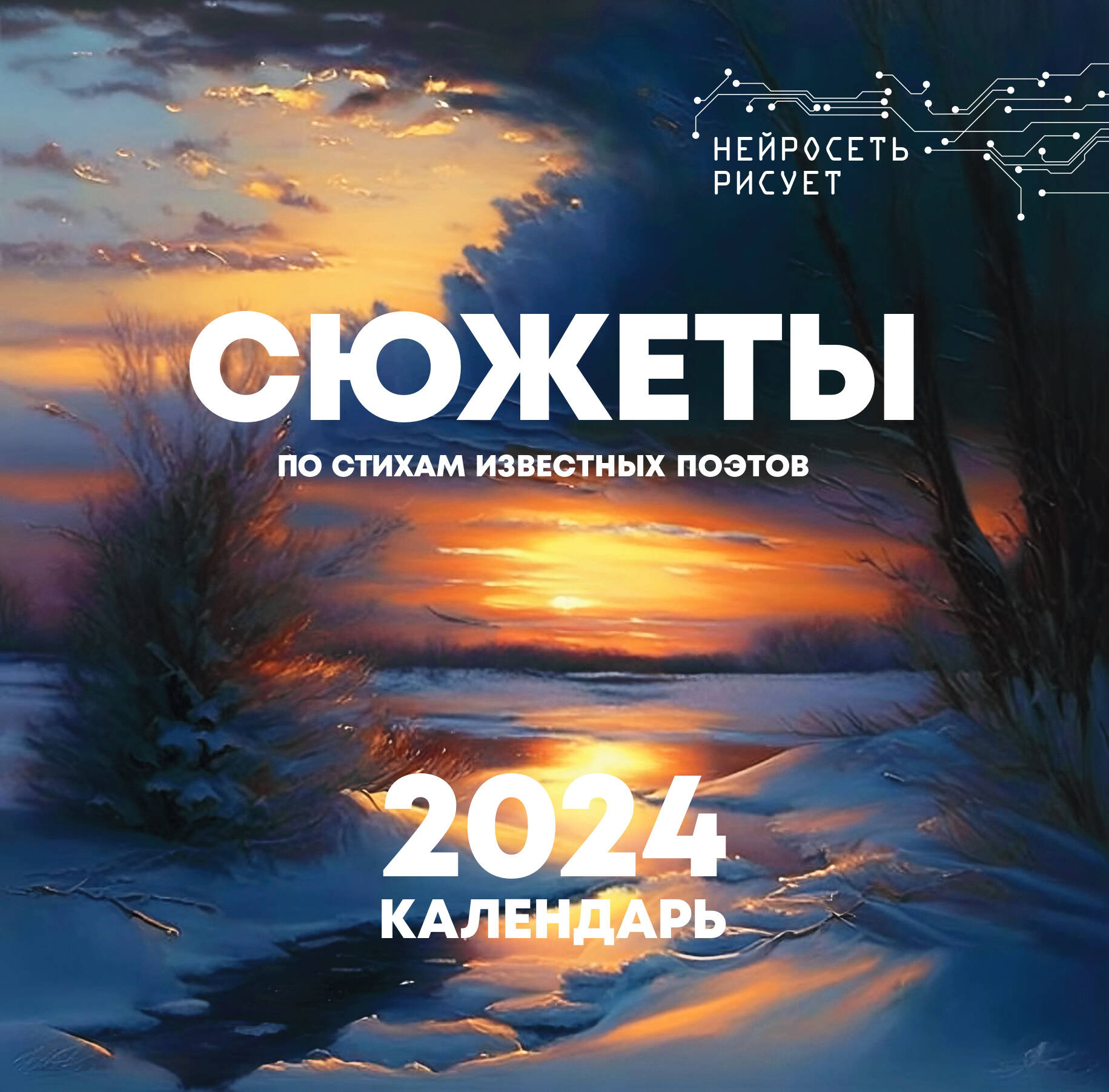 

Календарь Сюжеты по стихам известных поэтов. Нейросеть рисует, настенный