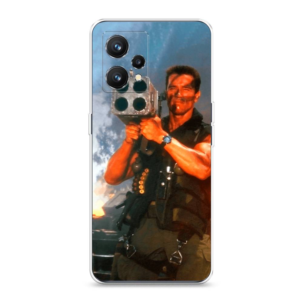 

Чехол на Realme 9 4G "Арнольд Шварцнеггер с базукой", Голубой;коричневый, 257250-6