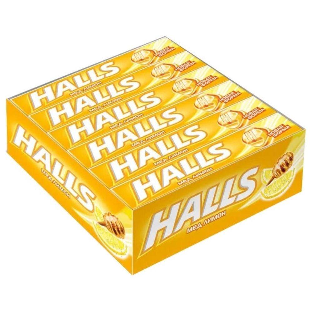 Карамель леденцовая HALLS, Мед и лимон, Шоубокс, 25г*12 шт