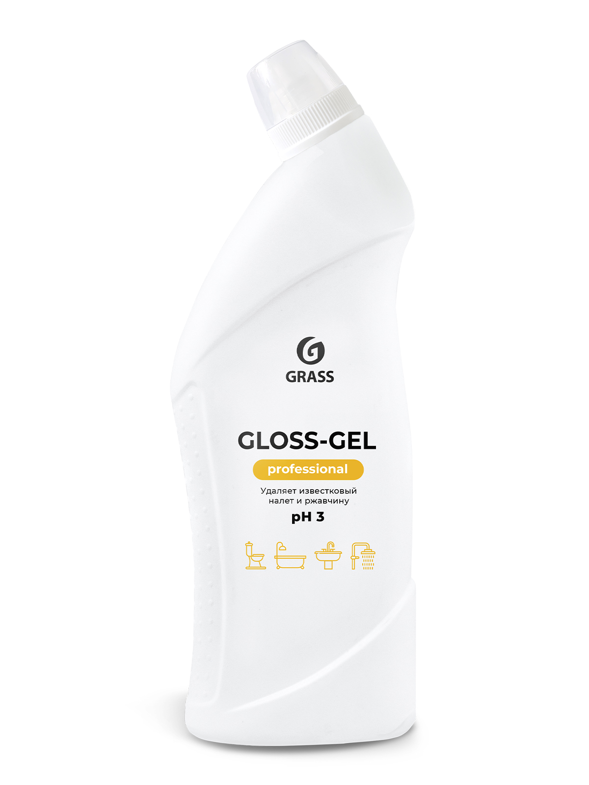 фото Гель для чистки туалета gloss gel professional от известкового налёта и ржавчины 750 мл grass