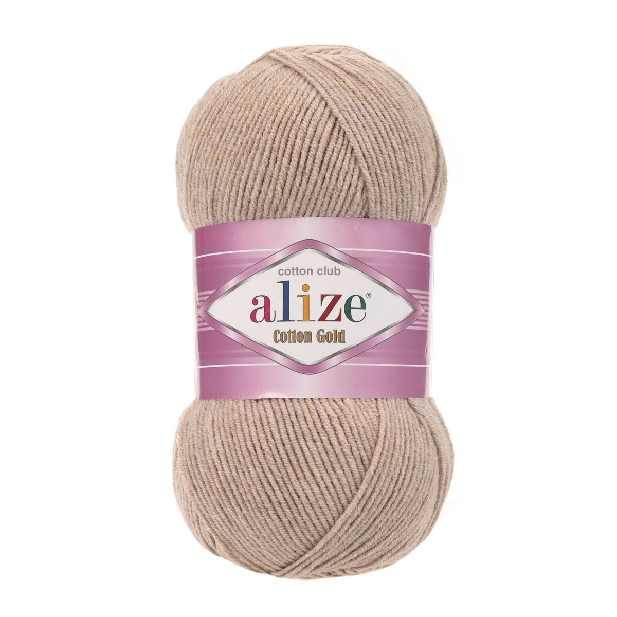 

Пряжа ALIZE Cotton gold 100г, 330м (хлопок, акрил) ТУ (152 бежевый меланж), 5 мотков, Cotton gold