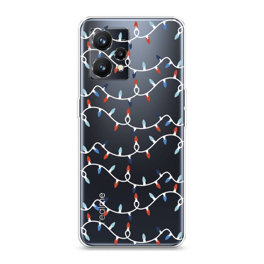 

Чехол на Realme 9 4G "Разноцветная гирлянда", Белый;красный;синий, 257250-5