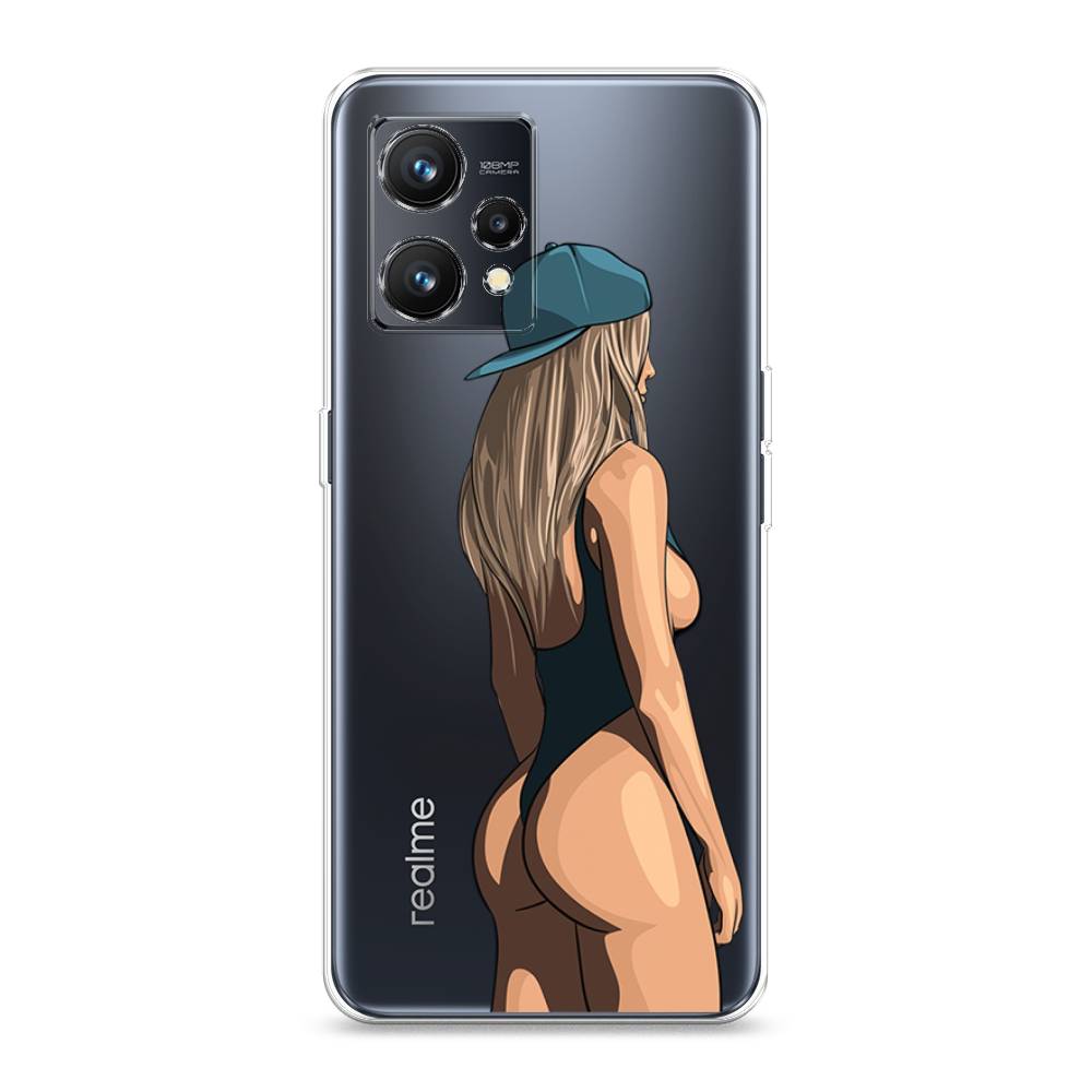

Чехол на Realme 9 4G "Девушка в черном купальнике", Зеленый;бежевый;черный, 257250-6