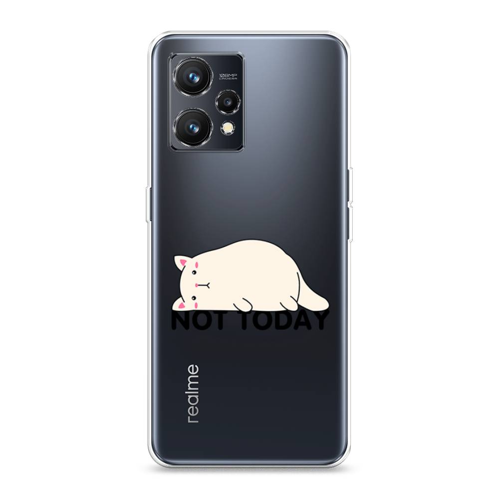 

Чехол на Realme 9 4G "Cat not today", Белый;розовый;черный, 257250-1
