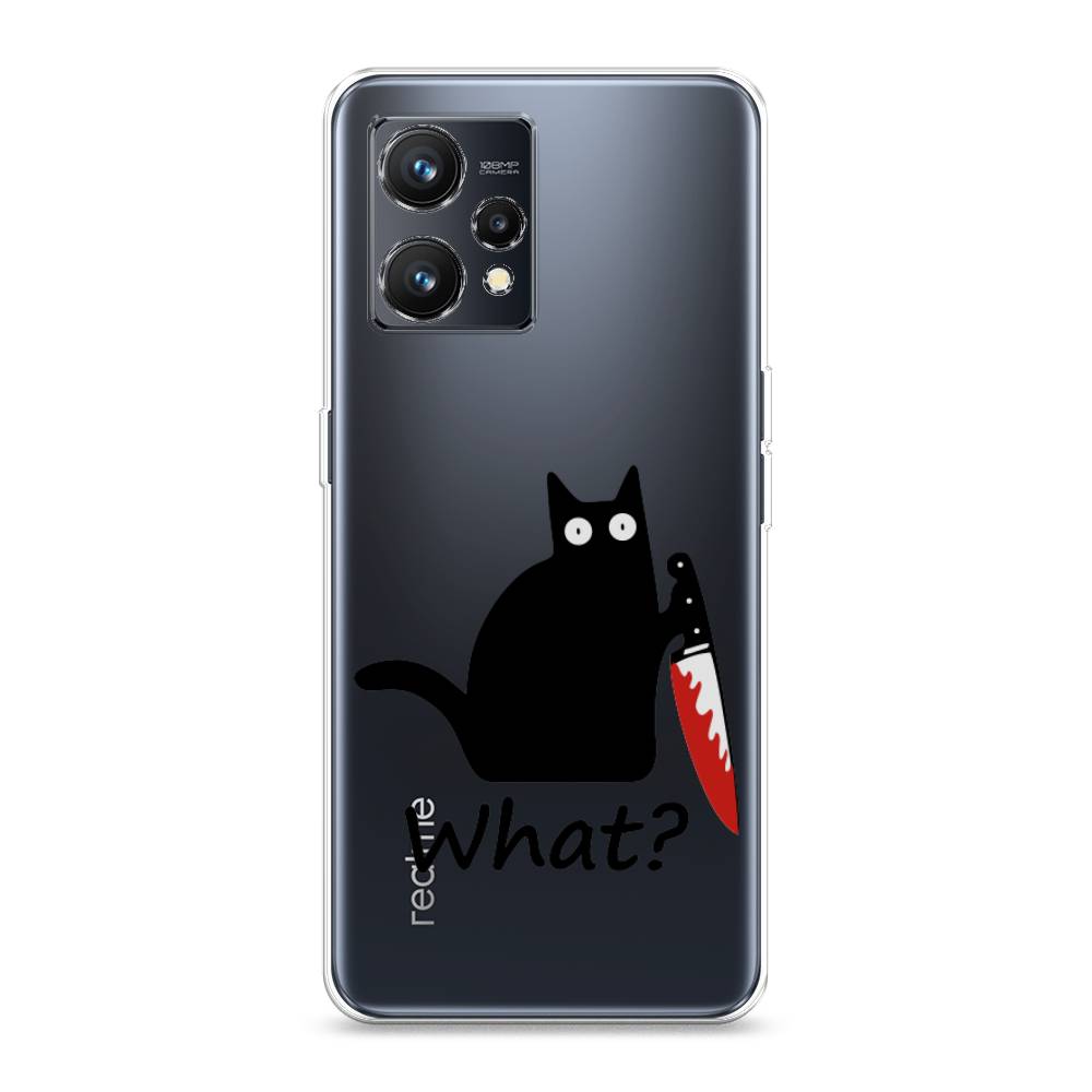 

Чехол на Realme 9 4G "Котик с ножом", Черный;красный, 257250-6