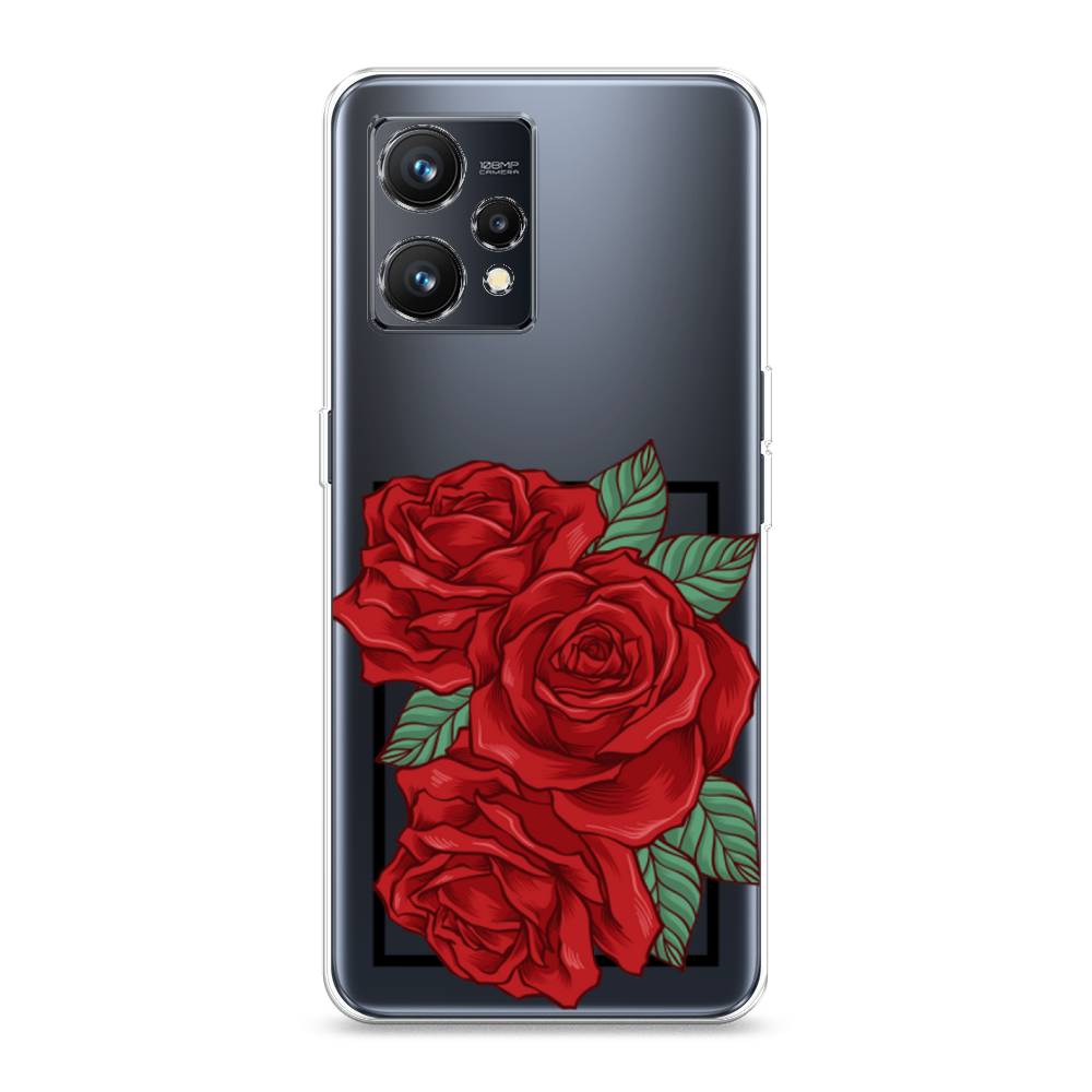 

Чехол на Realme 9 4G "Три алые розы", Красный, 257250-2