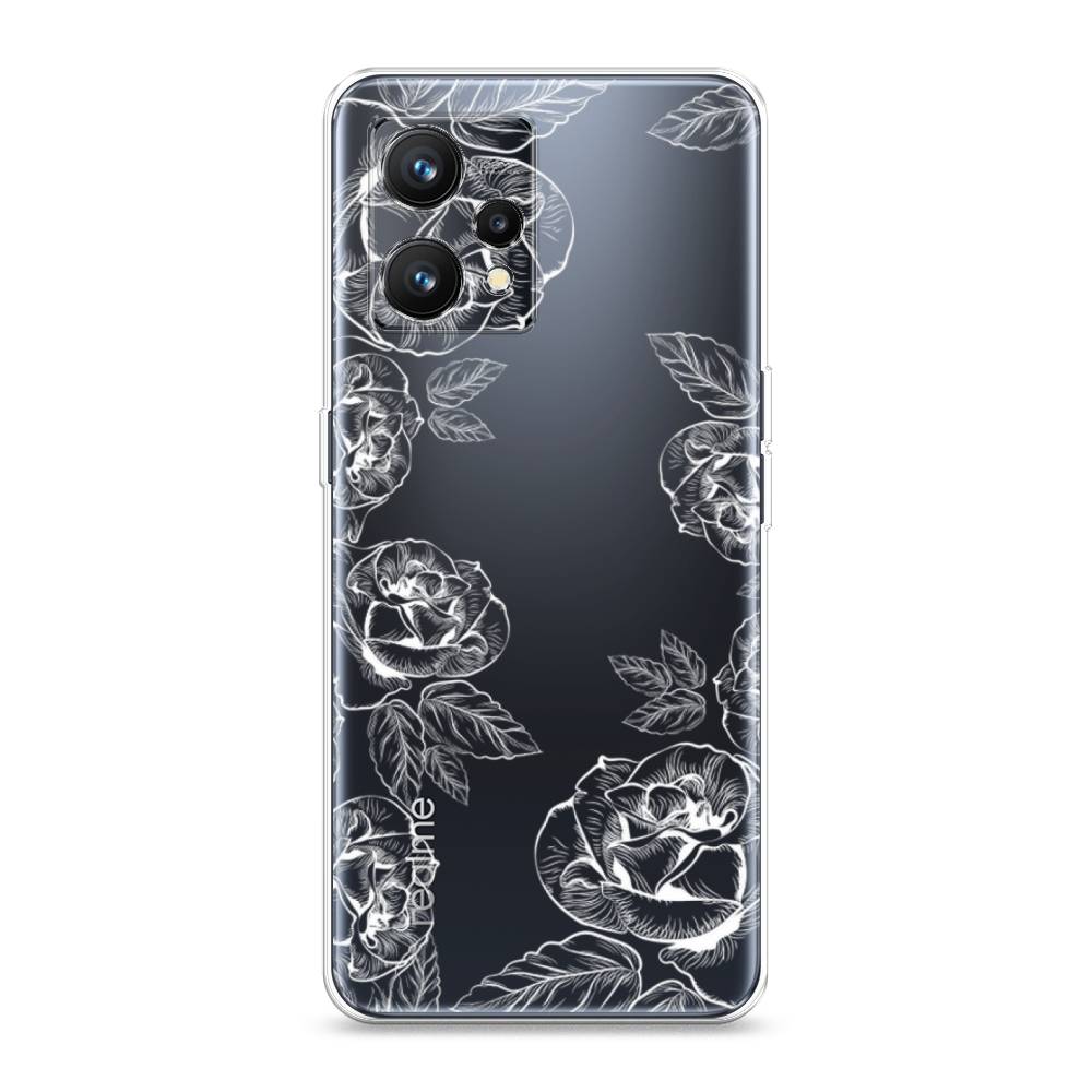 

Чехол на Realme 9 4G "Розы графика", Черный;серый, 257250-2