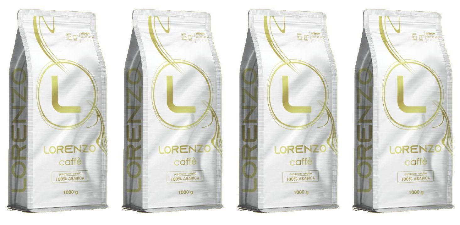 Кофе в зернах Lorenzo Caffe 100% Premium Arabica 1 кг х 4 шт