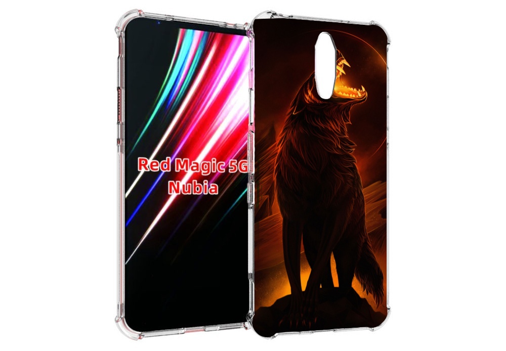 

Чехол MyPads волчара с огнем внутри для ZTE Nubia Red Magic 1 5G, Прозрачный, Tocco