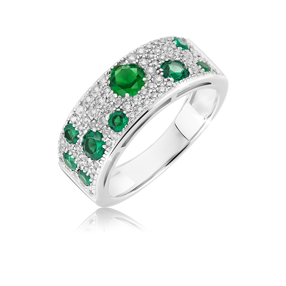 

Кольцо из серебра р. , VALTERA 091521, изумруд искусственный/циркон, 091521