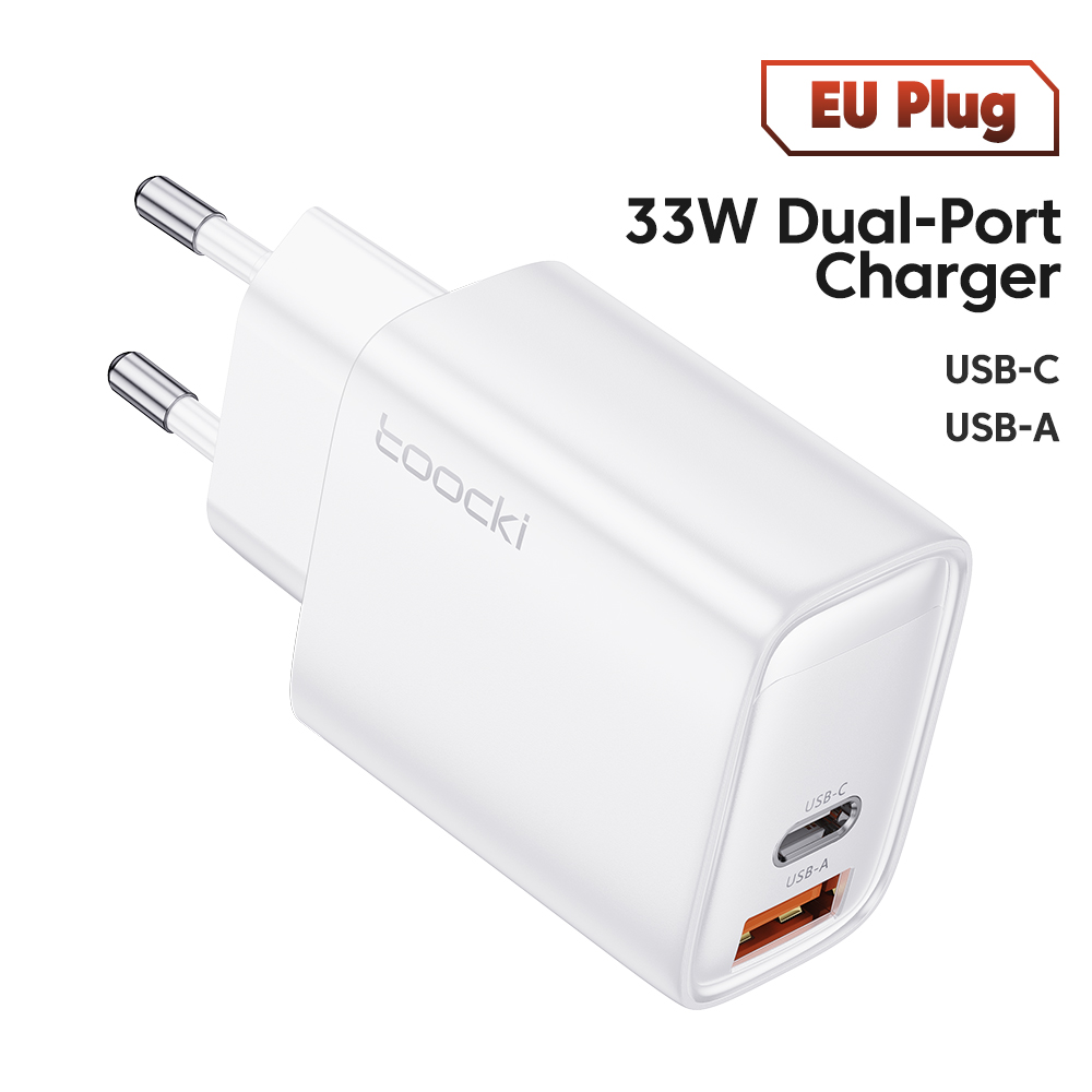 Сетевое зарядное устройство Toocki Travel Charger  1xUSB, 1xUSB Type-C 3 А белый