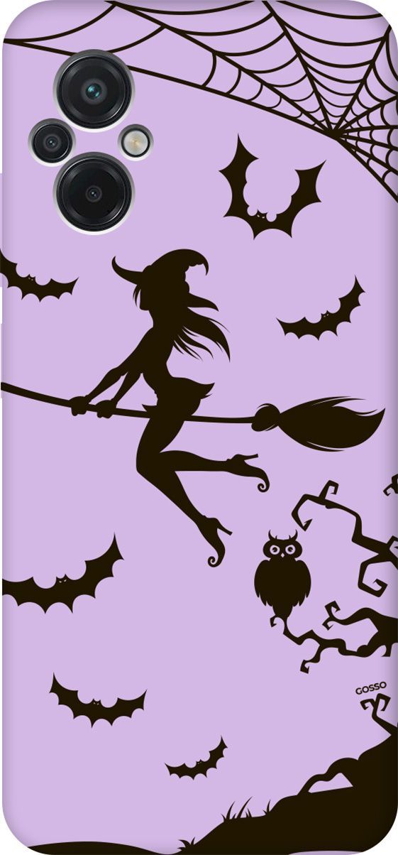 

Чехол на Xiaomi Poco M5 "Witch on a Broomstick" сиреневый, Фиолетовый;черный, 15168