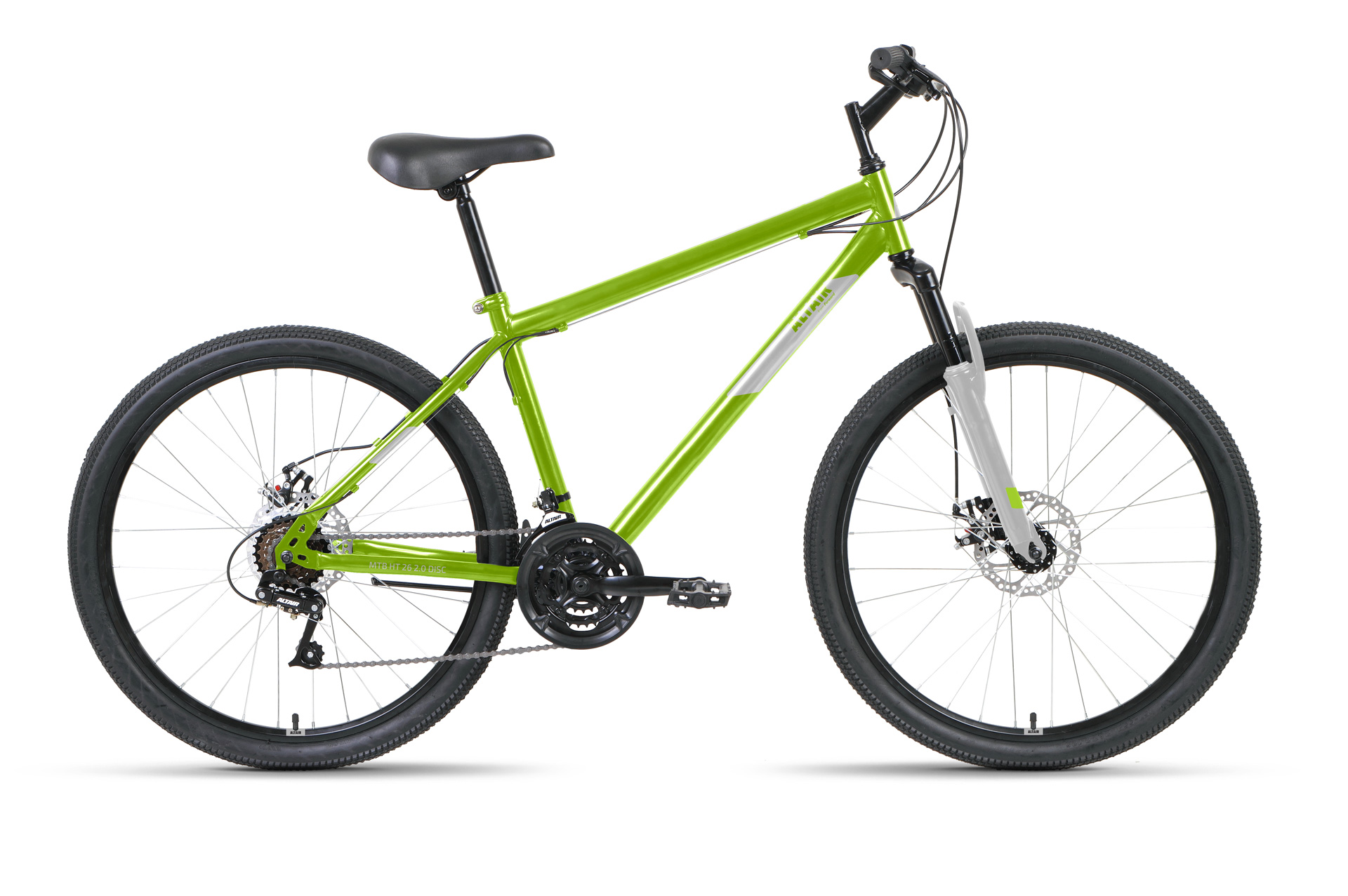 

Велосипед FORWARD ALTAIR MTB HT 26 2.0 D, колесо 26'', рост 19'', сезон 2021-2022, зеленый