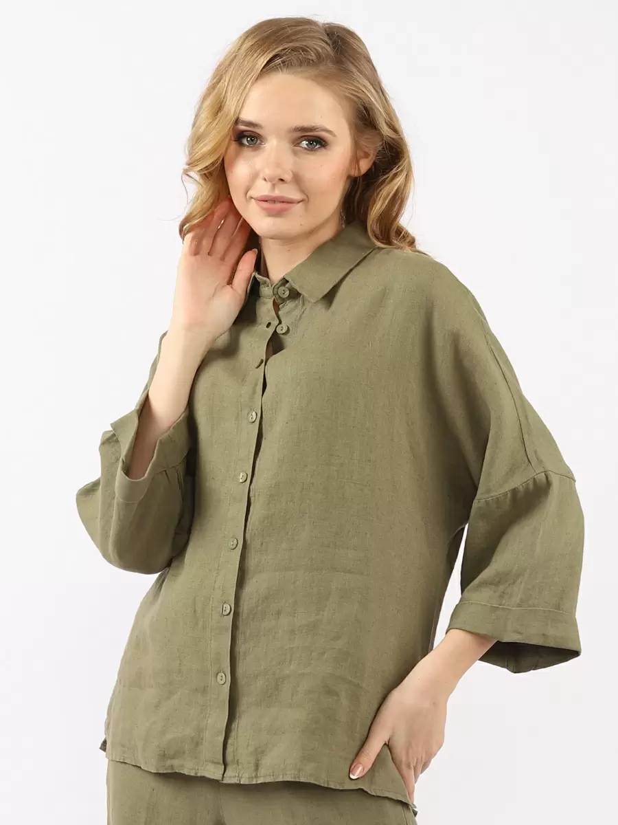 

Рубашка женская EQmoda 9540 хаки 40 RU, 9540