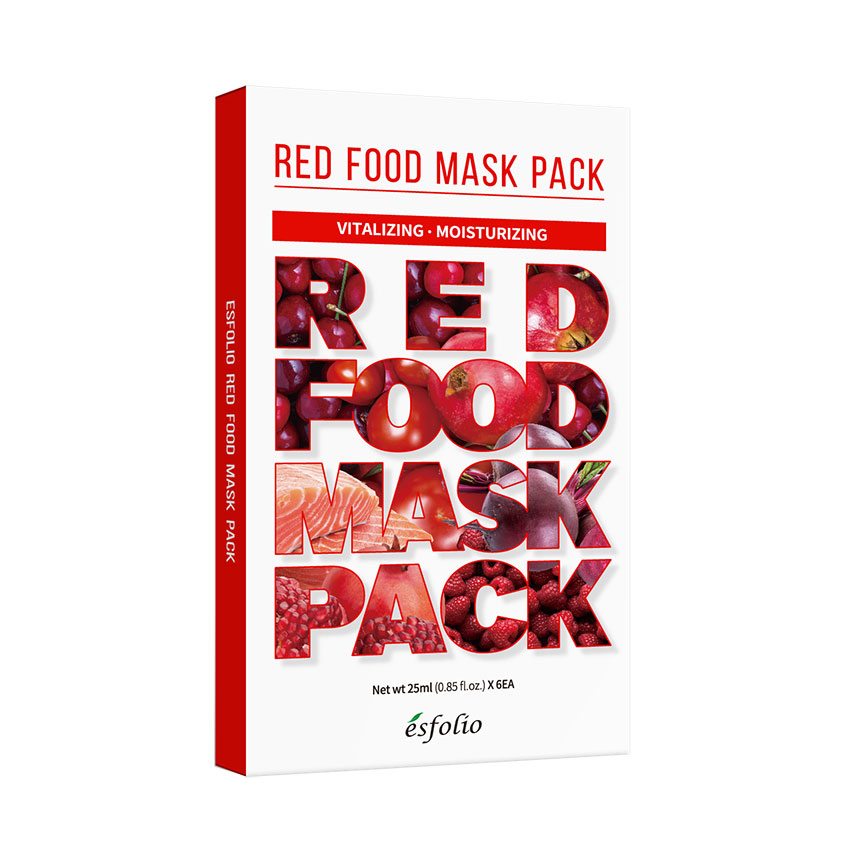 Набор масок для лица ESFOLIO RED FOOD  6 шт lifecode набор тканевых масок супер лифтинг для лица
