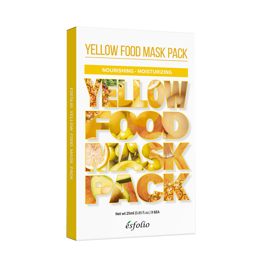 Набор масок для лица ESFOLIO YELLOW FOOD 6 шт