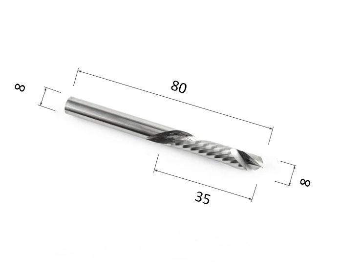 

Фреза DJTOL A1FLX835 компрессионная однозаходная для станка ЧПУ, A1FLX