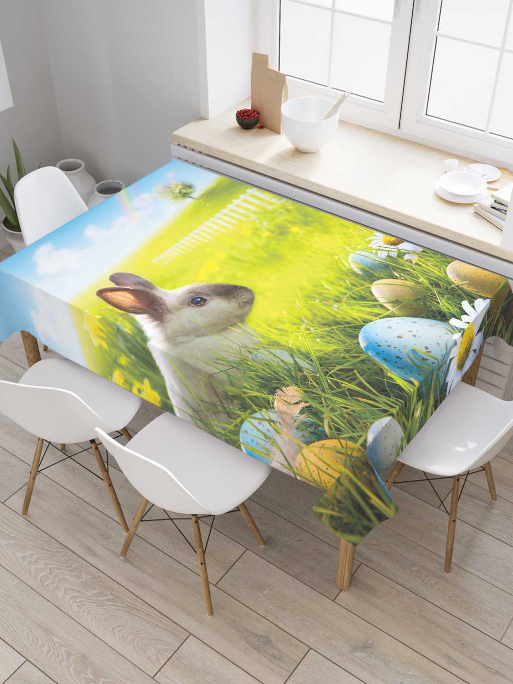 

Скатерть прямоугольная JoyArty "Пасхальная радость" из оксфорда, 120x145 см, Бежевый, Пасхальная радость