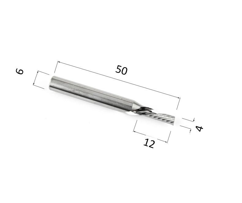 

Фреза спиральная однозаходная стружка вниз DJTOL A1LXD6412 для станка ЧПУ, A1LXD