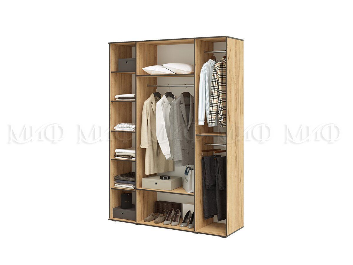 

Шкаф 4-х ств. Норд Дуб Крафт, Коричневый, Шкаф распашной_Wardrobe 4 st. Nord Oak Craft_Фабрика МИФ