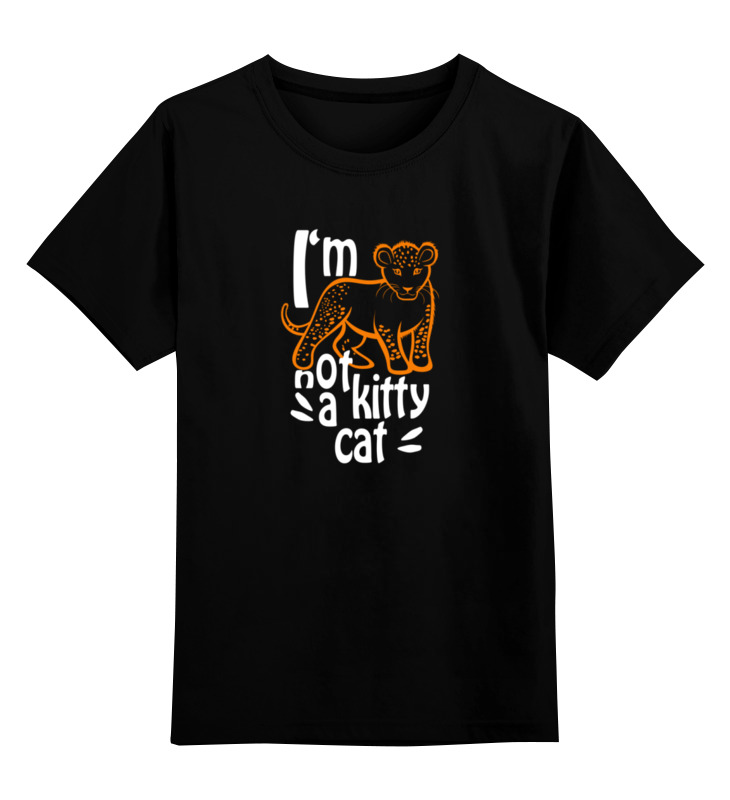 

Футболка детская Printio Not a kitty cat цв. черный р. 128, Not a kitty cat