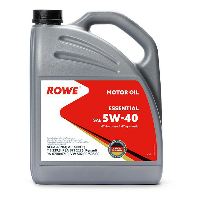 фото Масло синтетическое rowe essential 5w40 4 л