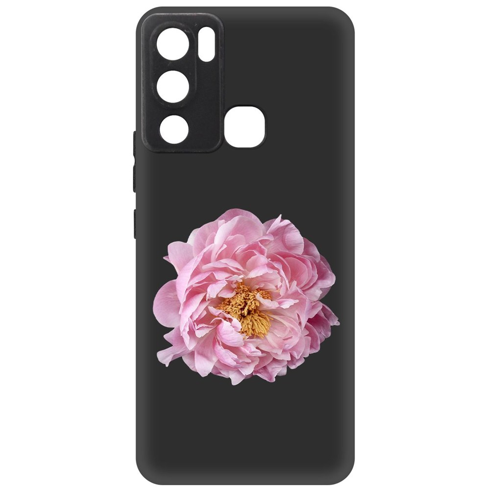 

Чехол-накладка Софт Розовый пион для INFINIX Hot 12i, Черный