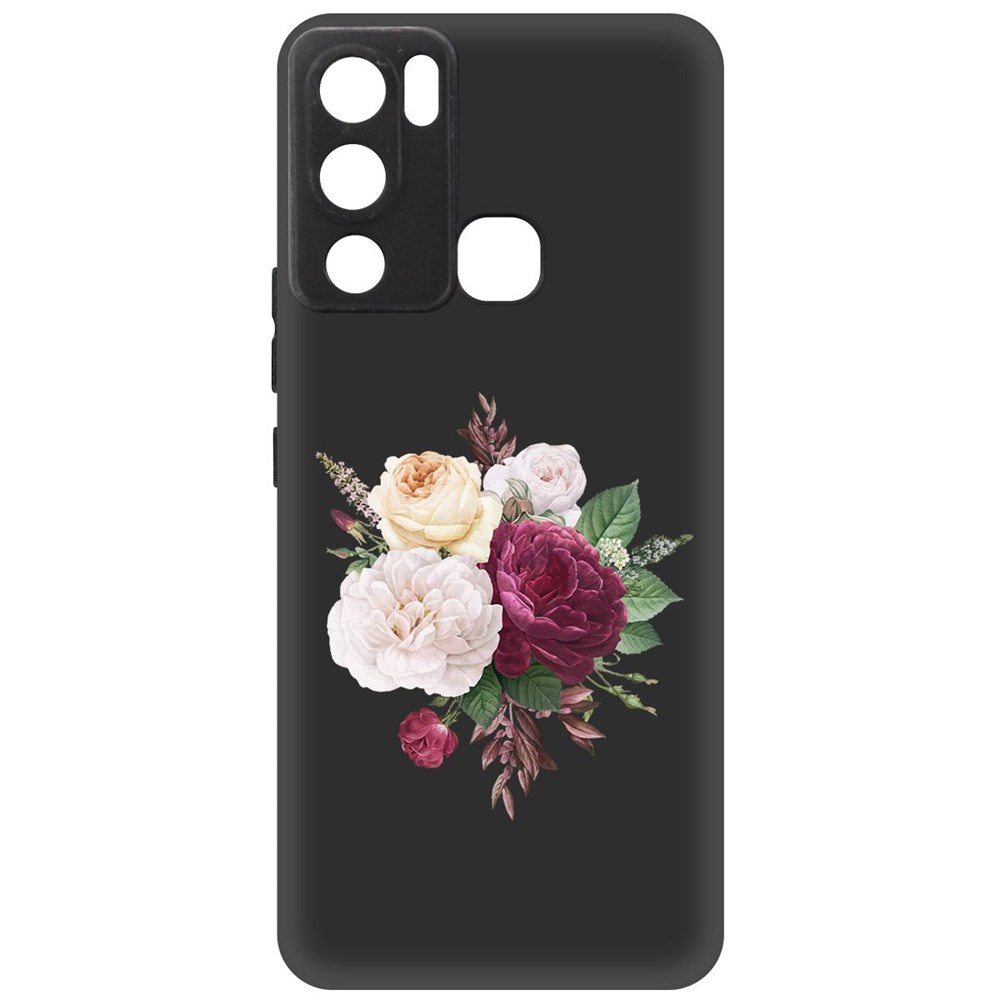 

Чехол-накладка Софт Цветочная композиция для INFINIX Hot 12i, Черный