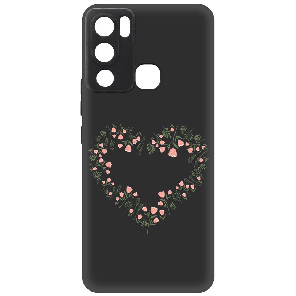 

Чехол-накладка Софт Цветочное сердце для INFINIX Hot 12i, Черный