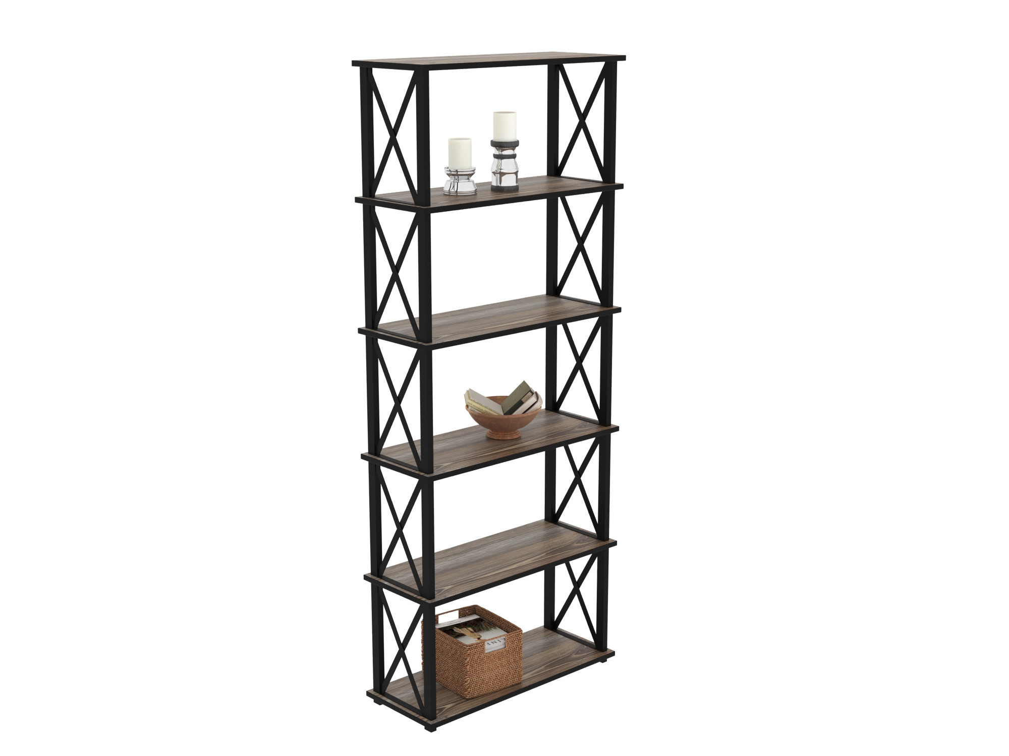 

Стеллаж Make Mebel Лофт-6, 75х30х182 Намибия, Коричневый;серый, Лофт