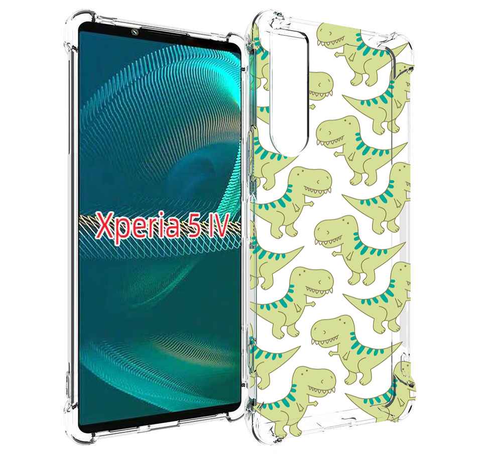 

Чехол MyPads зеленые-динозаврики для Sony Xperia 5 IV (5-4), Прозрачный, Tocco