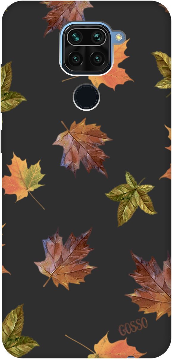 

Матовый чехол на Xiaomi Redmi Note 9 "Maple" черный, Черный;оранжевый, 2644