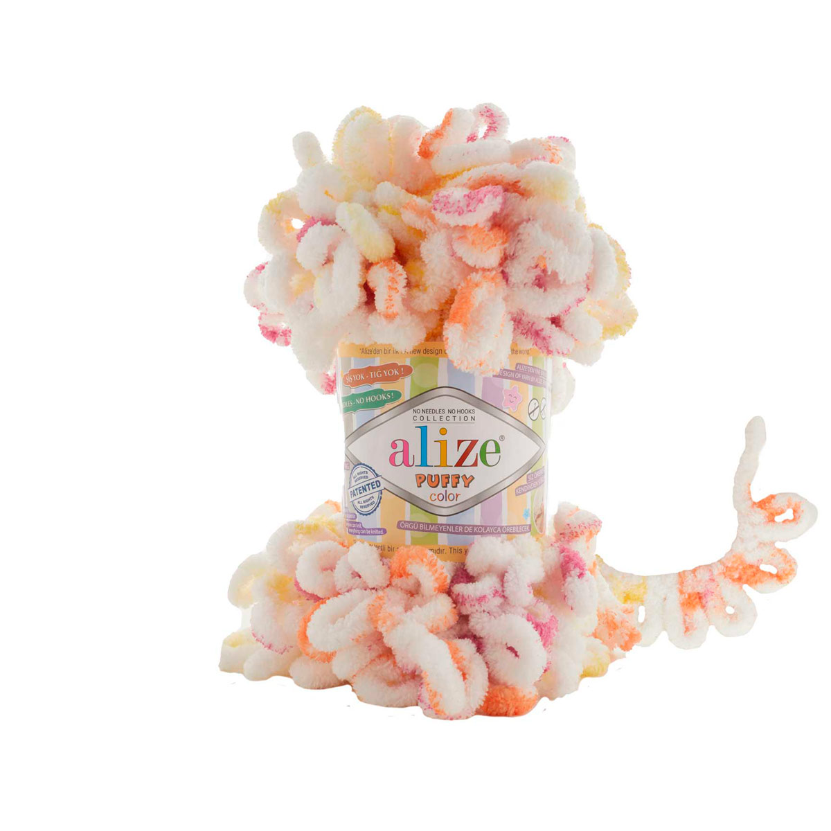

Пряжа Alize 7722480_00031 Puffy Color 6244 секционный, Puffy Color