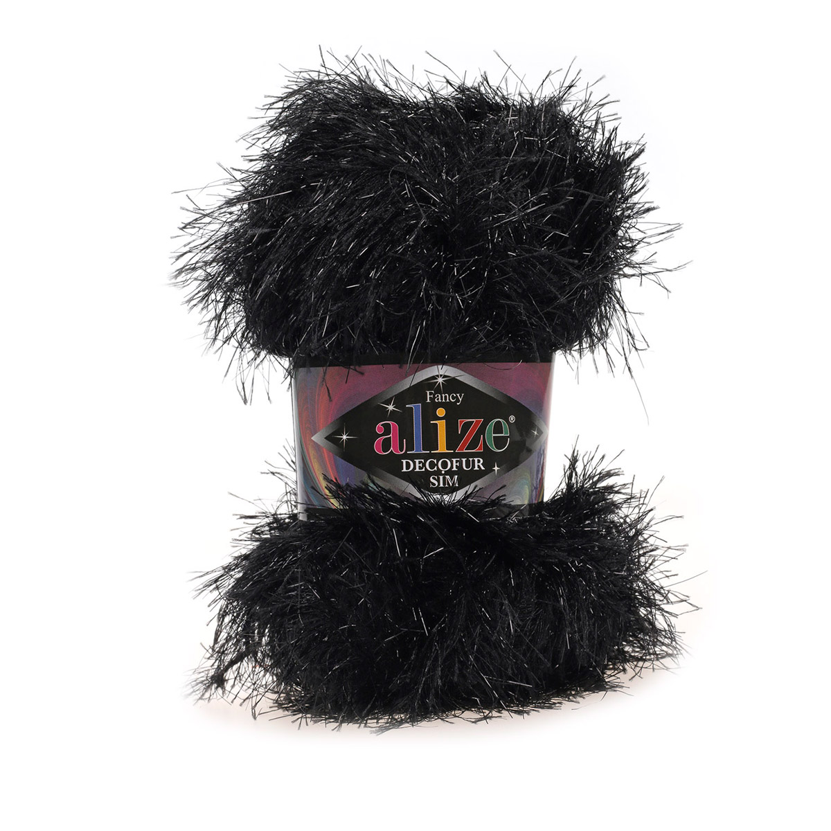 

Пряжа Alize 7723739_00010 Decofur SIM 6001 чёрный, Decofur SIM