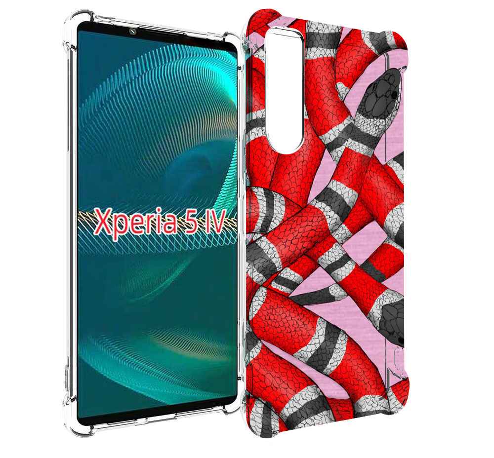 

Чехол MyPads змея-красно-черно-белый для Sony Xperia 5 IV (5-4), Прозрачный, Tocco