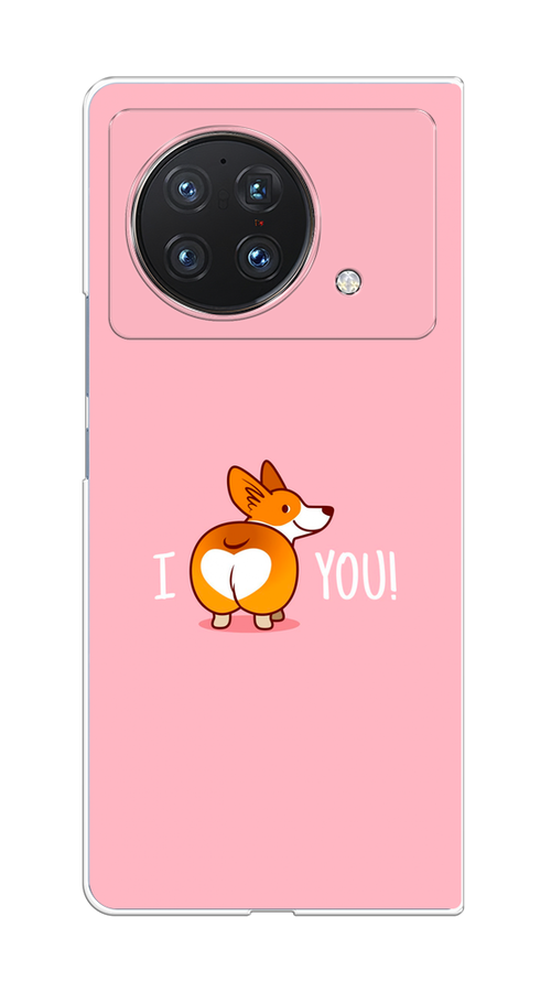 

Чехол на Vivo X Fold "Корги I love you", Розовый;коричневый;белый, 266750-1