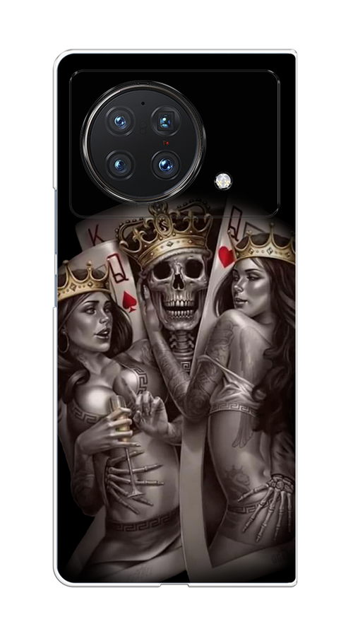 

Чехол на Vivo X Fold "Карты король и королевы", Серый;желтый, 266750-6