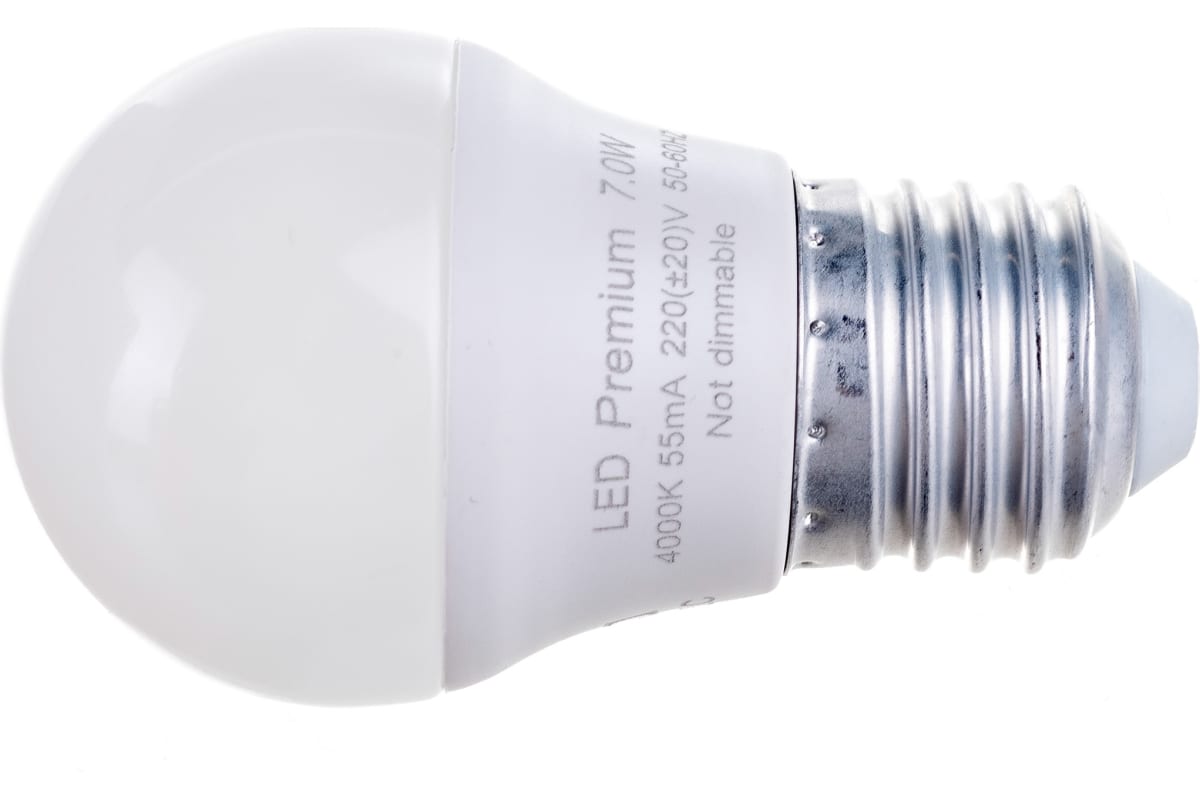 

Светодиодная лампа globe LED Premium 7,0W G45 220V E27 4000K шар Ecola K7QV70ELC
