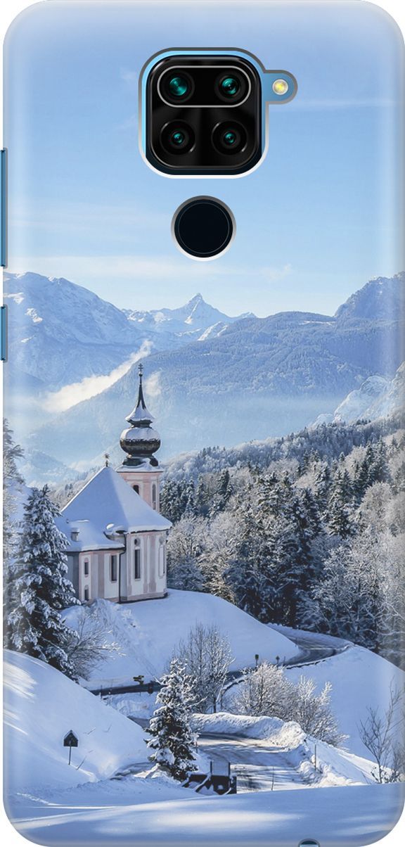 

Силиконовый чехол на Xiaomi Redmi Note 9 "Заснеженные горы", Голубой;синий, 2938