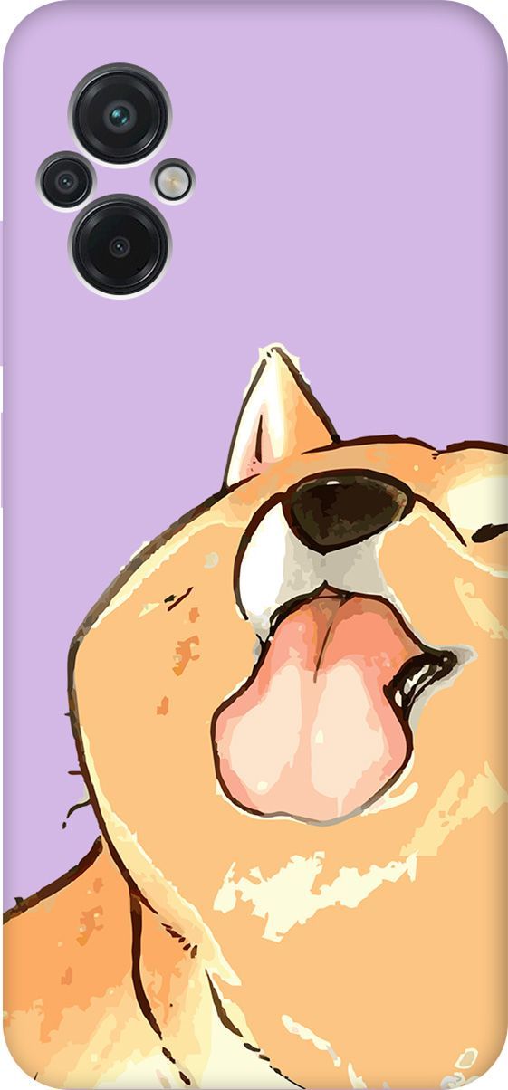 

Чехол на Poco M5 "Shiba" сиреневый, Фиолетовый;бежевый, 15169