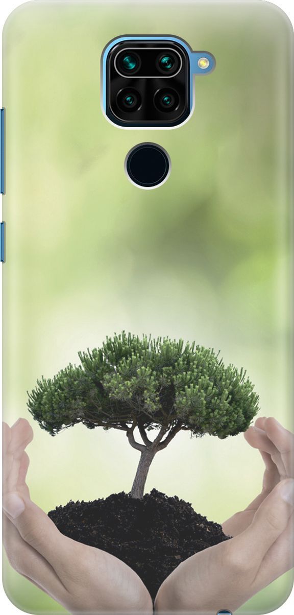 

Чехол на Xiaomi Redmi Note 9 "Оберегайте природу", Бежевый;зеленый, 2938