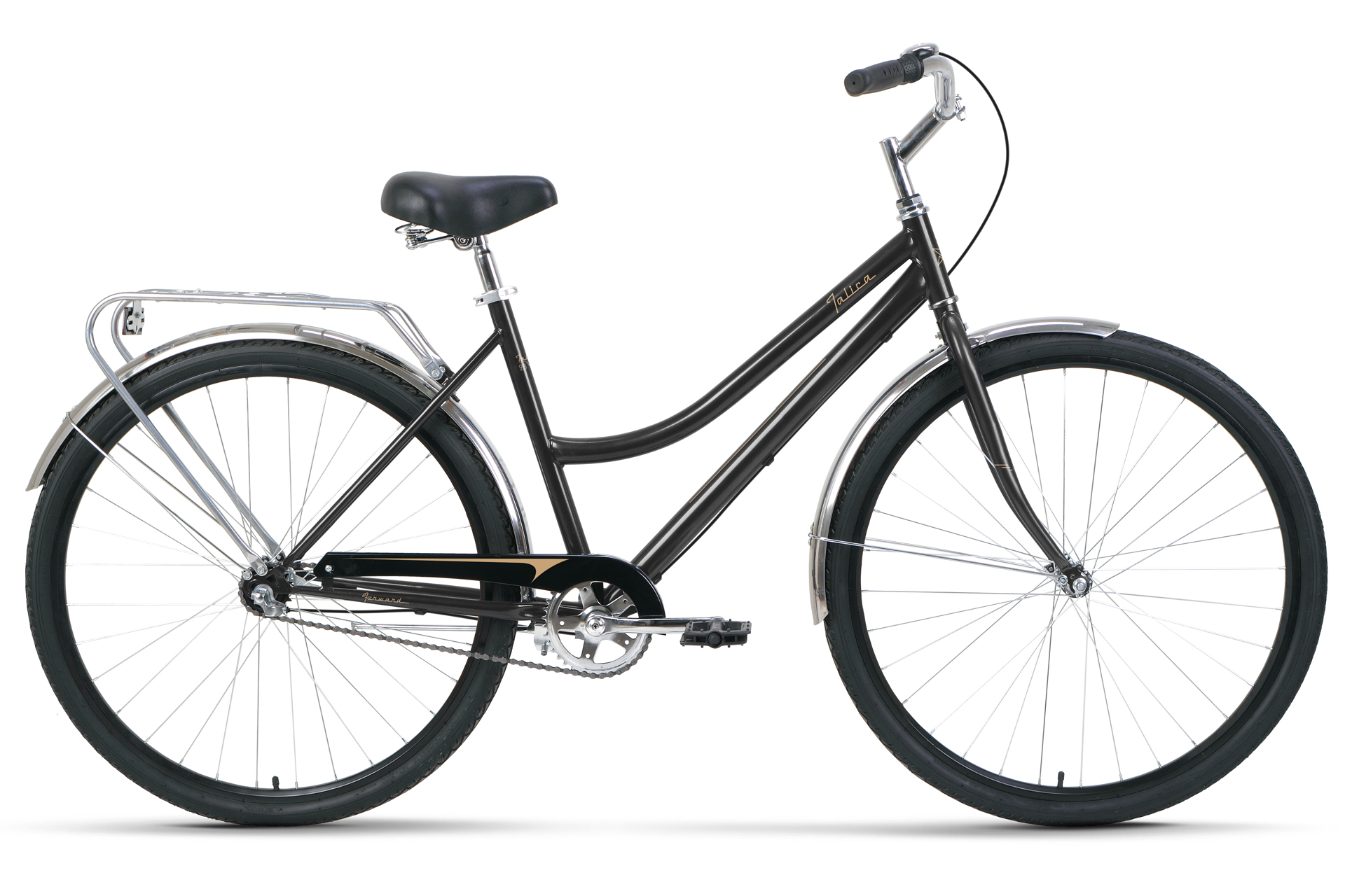 Велосипед FORWARD TALICA 28 3.0, колесо 28'', рост 19'', сезон 2021-2022, черный/бронзовый