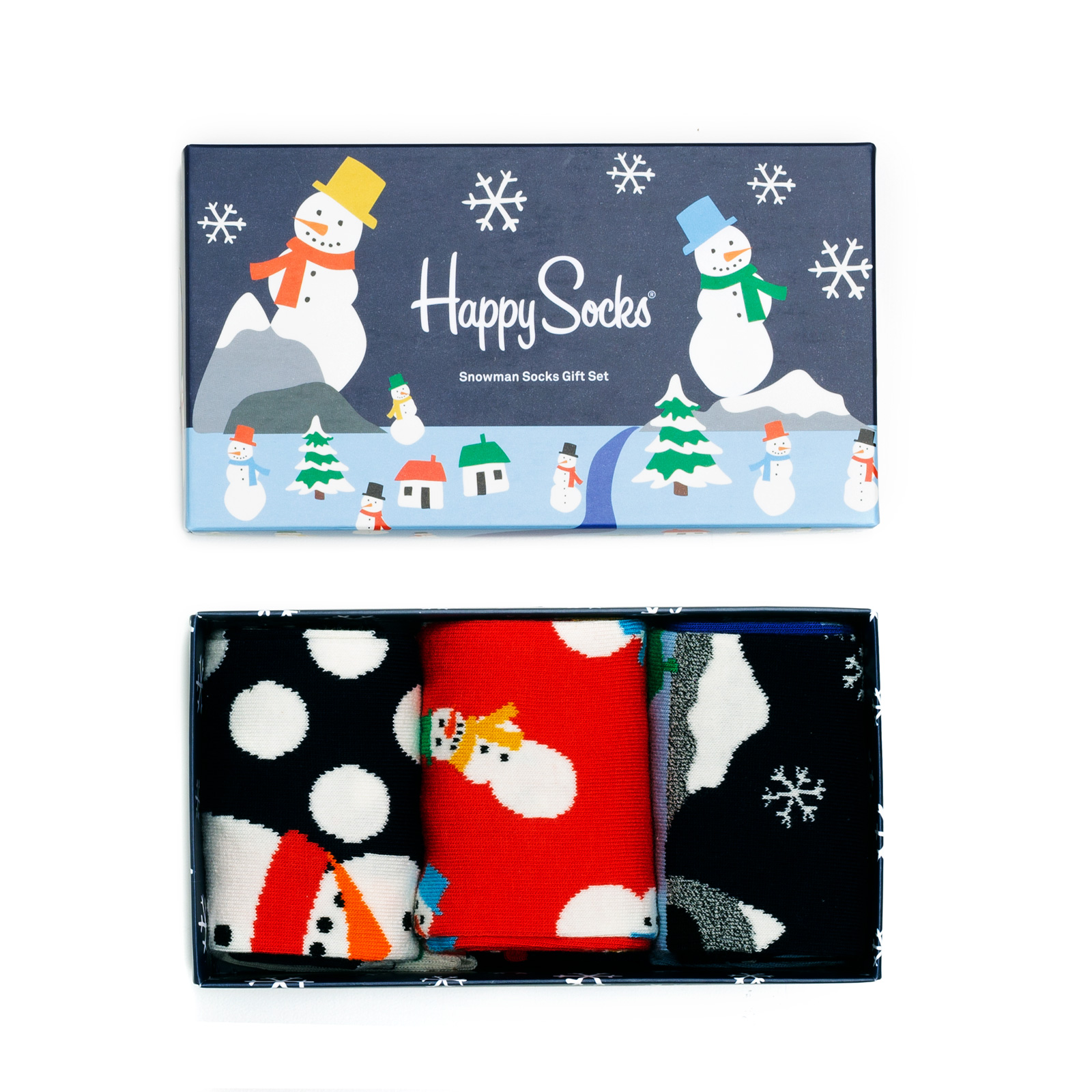 фото Набор носков унисекс happy socks snowman разноцветный 36-40