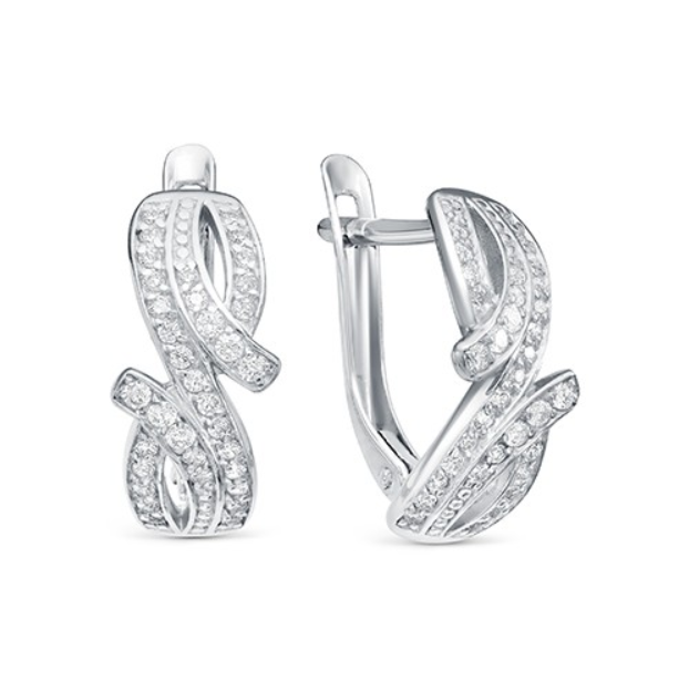 

Серьги из серебра Argentum Z2-10063p, фианит, Z2-10063p