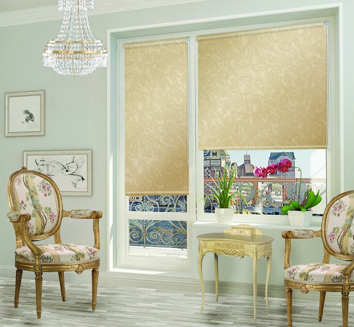 

Штора рулонная Eskar 38930062215 62x215 см капучино, Коричневый, Арабеска Люкс