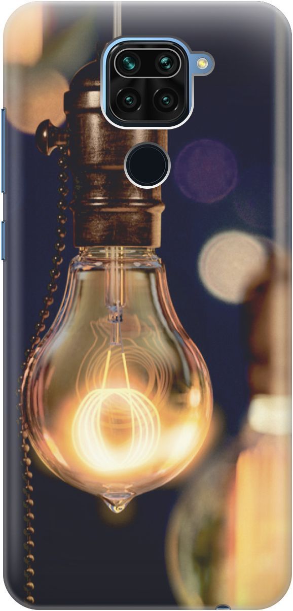 

Силиконовый чехол на Xiaomi Redmi Note 9 "Ретро-лампа", Желтый;синий, 3574