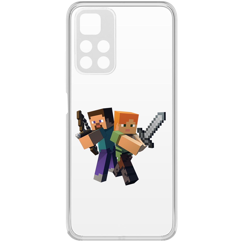 

Чехол-накладка Minecraft-Стив и Алекс для Xiaomi Redmi Note 11 Pro+ 5G, Прозрачный